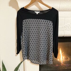 Black and White Women’s Blouse Charming Charlie Size Small S